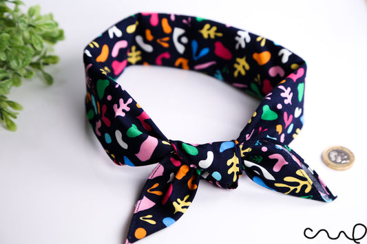 Handmade Cotton Navy Bandana Retro Vintage Chic Unique Headband Scarf AA