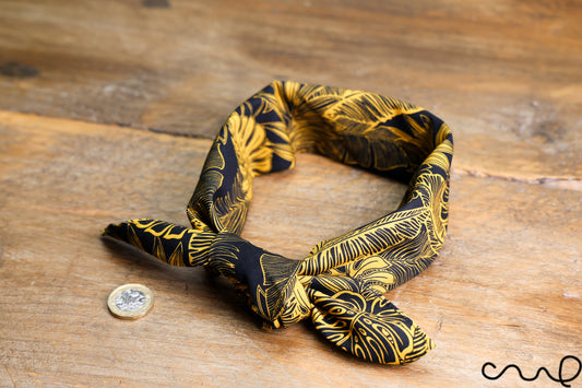 Handmade Cotton Bandana Black Tropical Retro Chic Unique Headband Neck Scarf AK