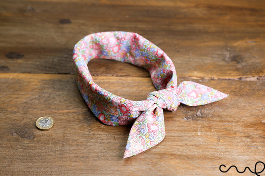 Handmade Pink Ditsy Floral Bandana Retro Vintage Chic Unique Headband Scarf AL