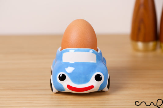 NEW Hand-painted Cute Retro Style Ceramic Egg Cup Holder Blue Car Gift Cars Cups