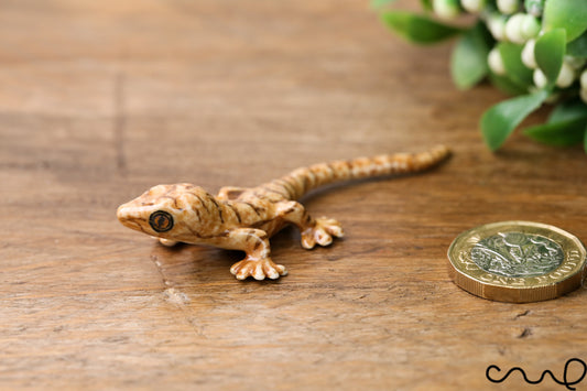 Brown Ceramic Lizard Animal Figurine Pottery Ornament Collectable Gift Gecko