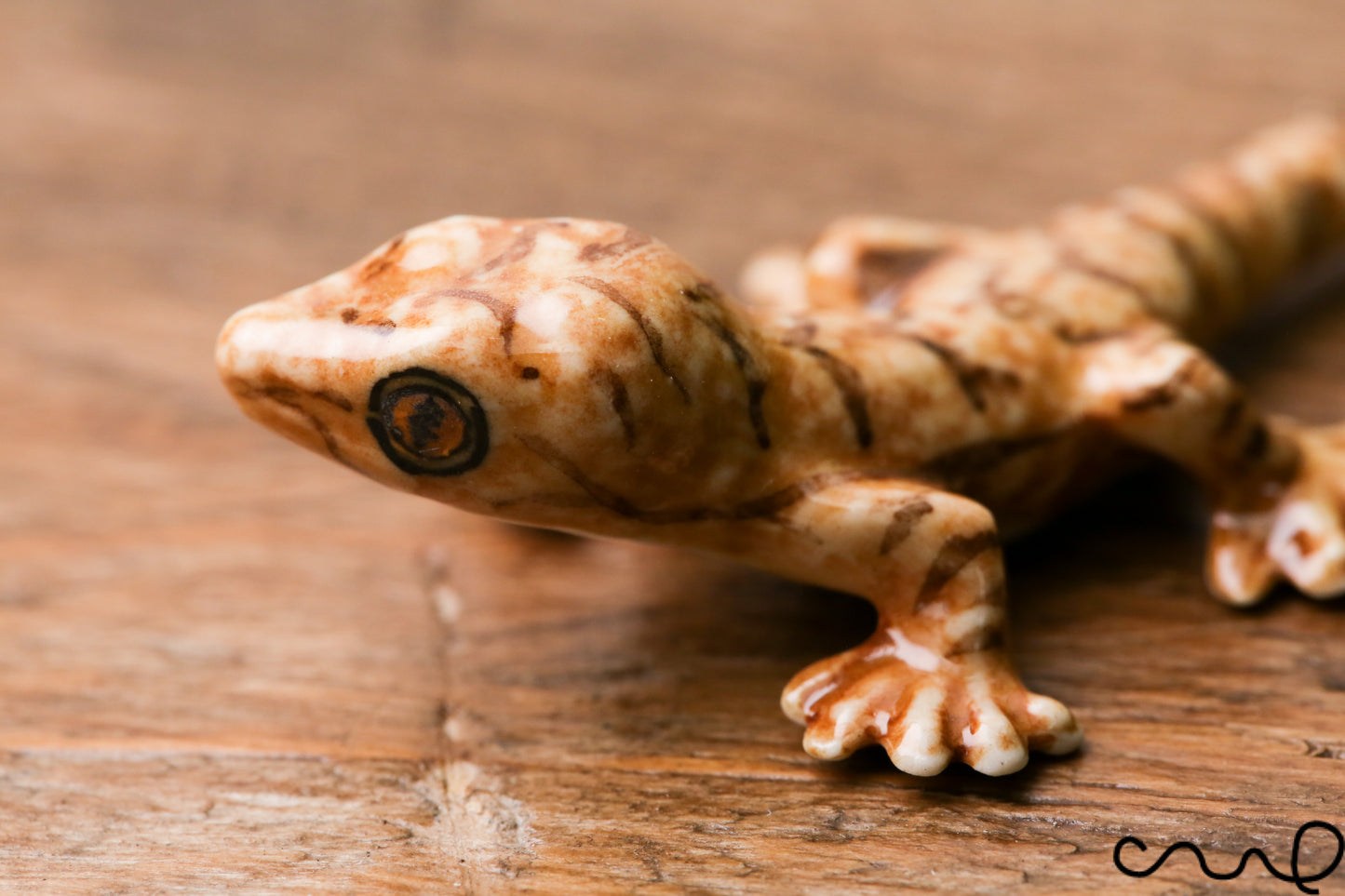 Brown Ceramic Lizard Animal Figurine Pottery Ornament Collectable Gift Gecko
