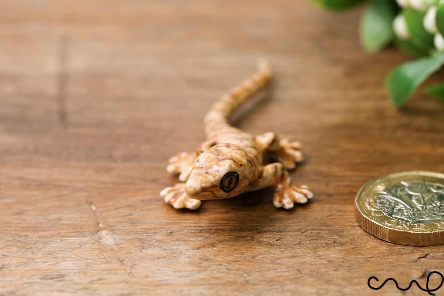 Brown Ceramic Lizard Animal Figurine Pottery Ornament Collectable Gift Gecko