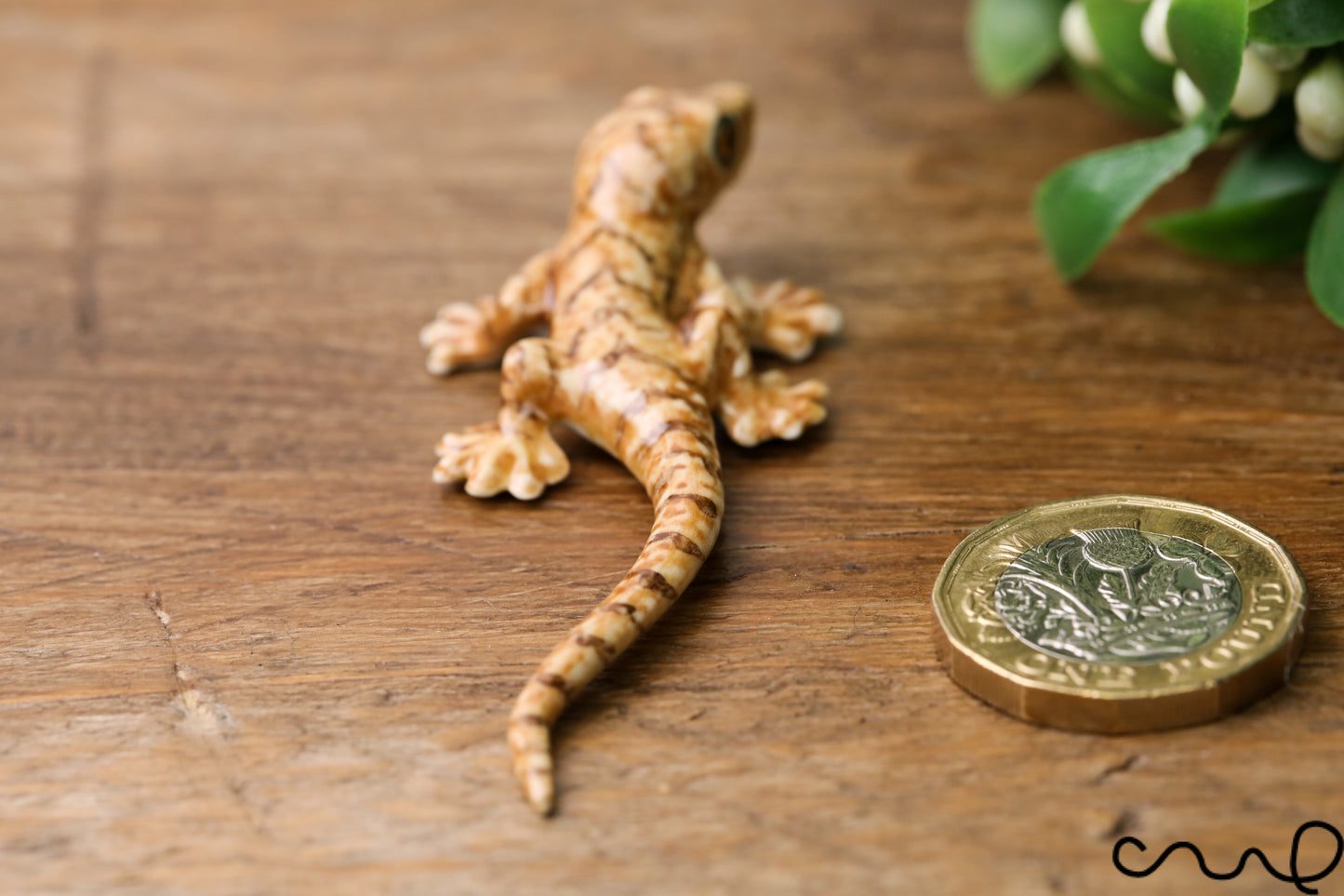 Brown Ceramic Lizard Animal Figurine Pottery Ornament Collectable Gift Gecko
