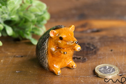 Handmade Ceramic Hedgehog Small Animal Figurine Ornaments Collectable Pottery Gift