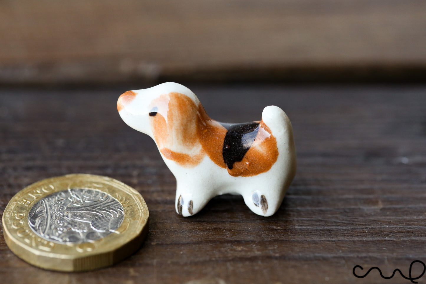 Ceramic Tiny Brown Dog Figurines Animals Miniature Outdoor Gift Home Decor