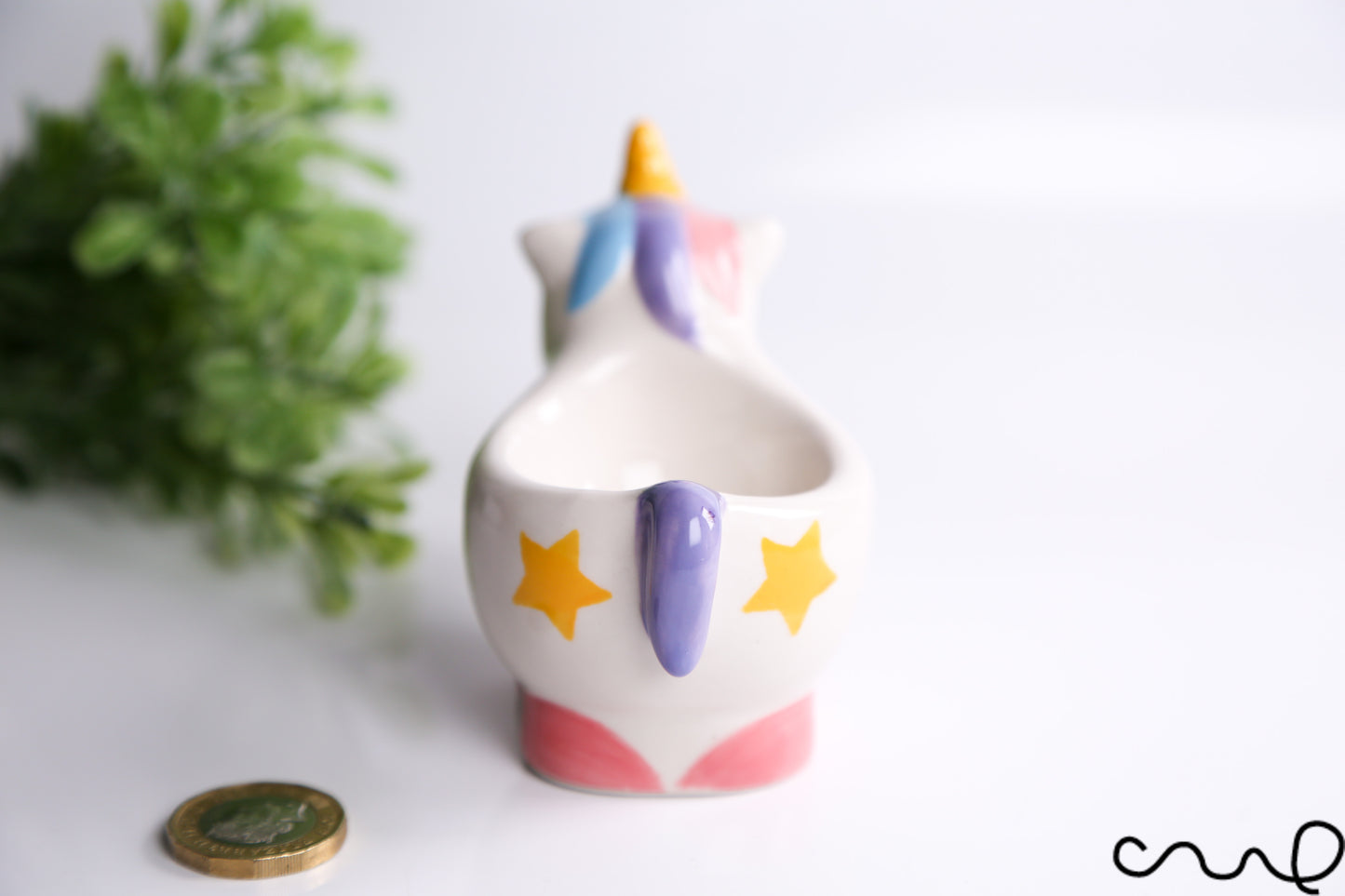 Hand Painted Ceramic Unicorn Egg Cups Breakfast Serving Gift