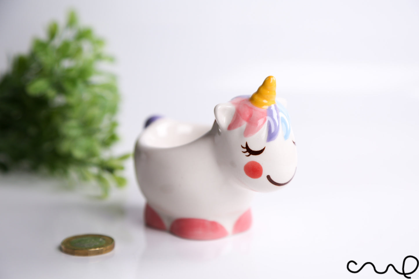 Hand Painted Ceramic Unicorn Egg Cups Breakfast Serving Gift