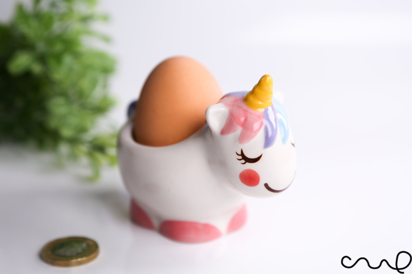 Hand Painted Ceramic Unicorn Egg Cups Breakfast Serving Gift