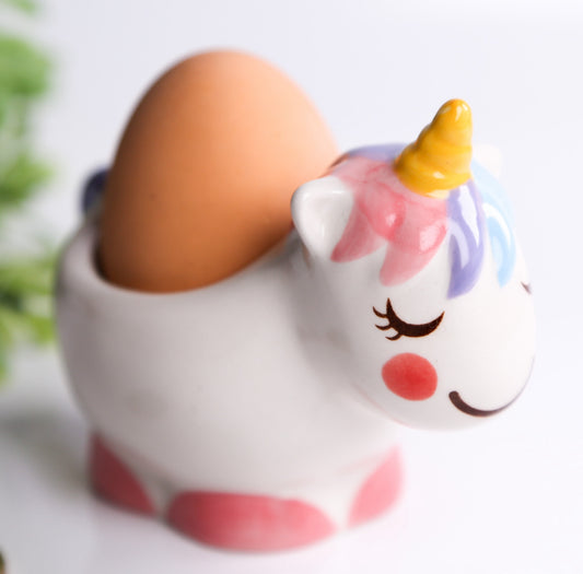 Hand Painted Ceramic Unicorn Egg Cups Breakfast Serving Gift