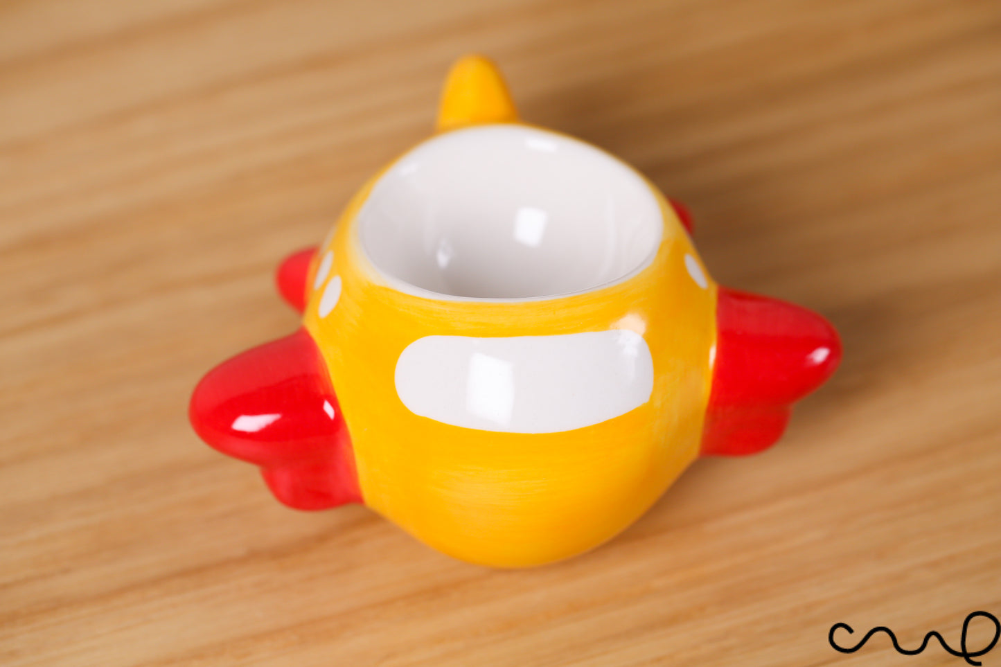 NEW Hand-painted Cute Retro Style Ceramic Yellow Aeroplane Egg Cup Holder Gift
