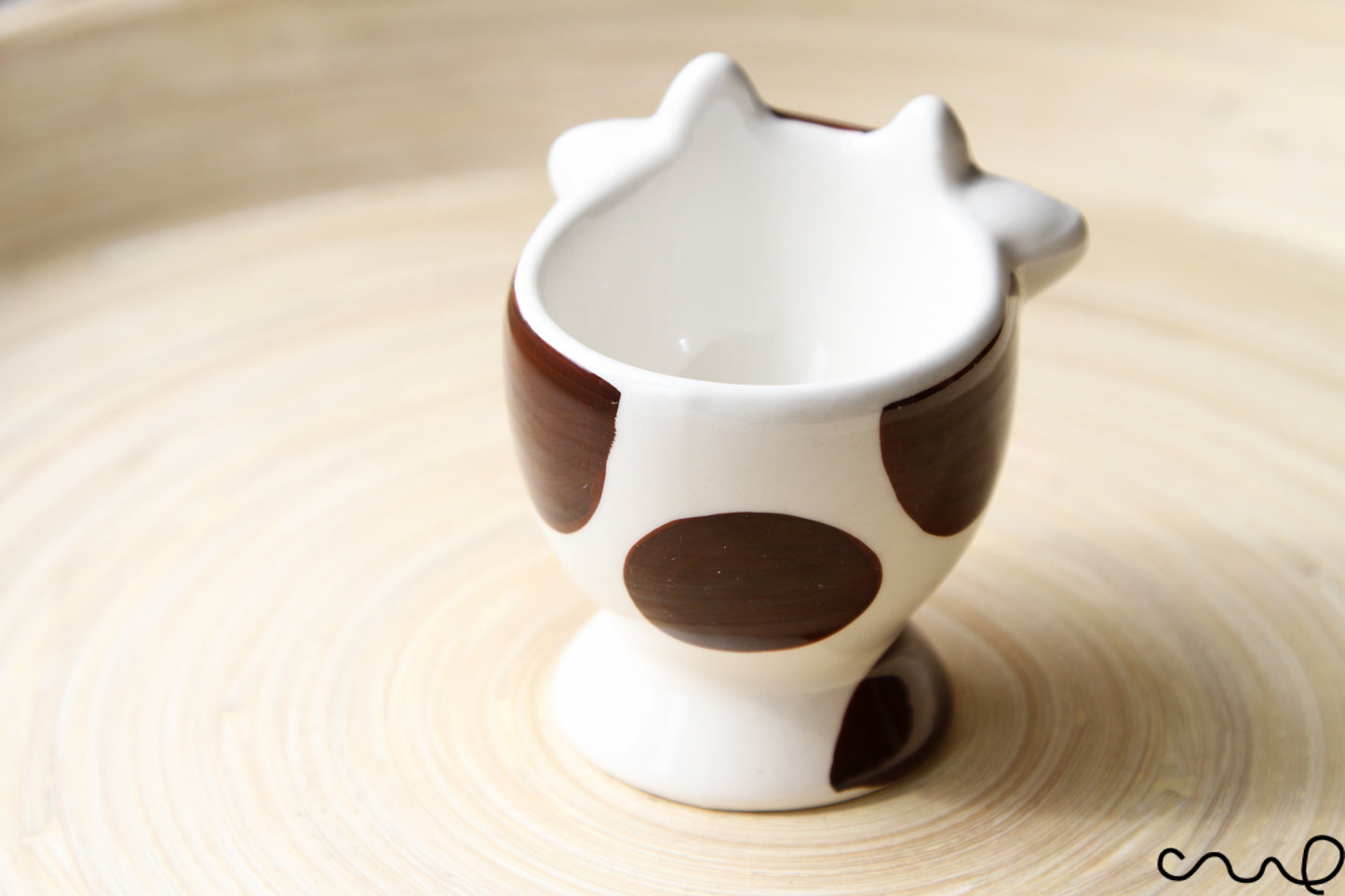 New Lovely Cute Hand Painted Cow Egg Cup Ceramic Animal Farm Cups Dining Kitchen