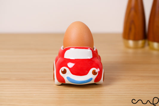 NEW Hand-painted Cute Retro Style Ceramic Egg Cup Holder Red Car Gift Cars Cups