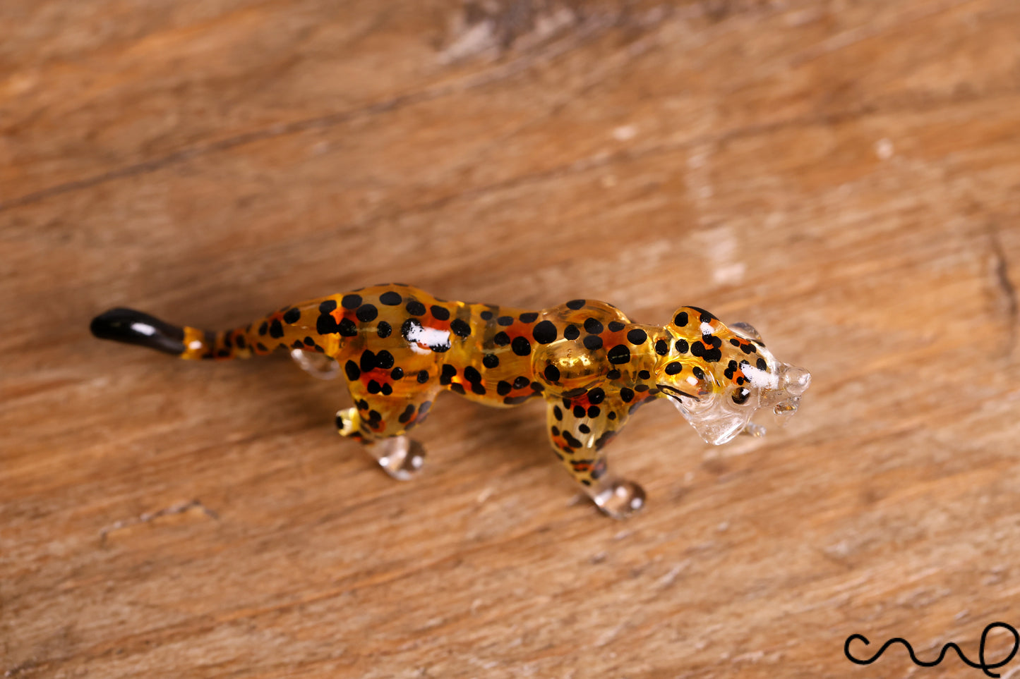 NEW Small Tiny Handmade Brown Spotty Glass Leopard Gloss Decor Terrarium Gift