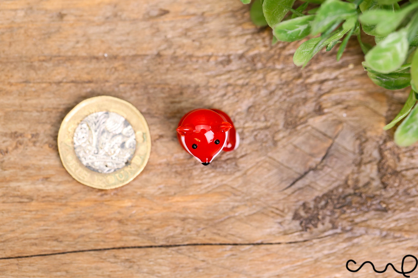 Handmade Mini Red Glass Fox Figure Handmade Animal Figurine Tiny Shelf Decor