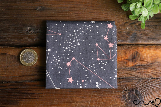 Handmade Unisex Pocket Square Cotton Handkerchief Grey Horoscope Star Wedding AA
