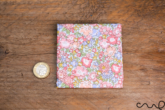 Handmade Unisex Pocket Square Pink Ditsy Floral 100% Cotton Handkerchief AAG