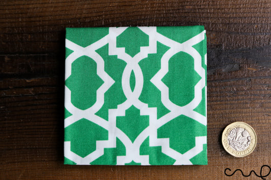 Handmade Unisex Cotton Pocket Square Handkerchief Green Geometric Wedding Gift
