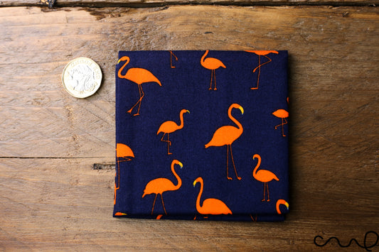 Handmade 100% Cotton Unisex Pocket Square Handkerchief Flamingo Wedding Navy AL