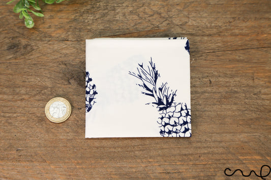 Handmade Cotton Pocket Square Handkerchief White Pineapple Retro Wedding Gift AZ