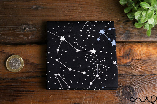 Handmade Unisex Pocket Square Cotton Handkerchief Black Horoscope Star Wedding R
