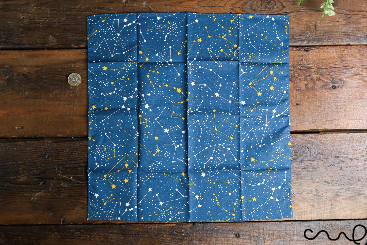 Handmade Unisex Pocket Square Cotton Handkerchief Dark Green Horoscope Star Wedding Y