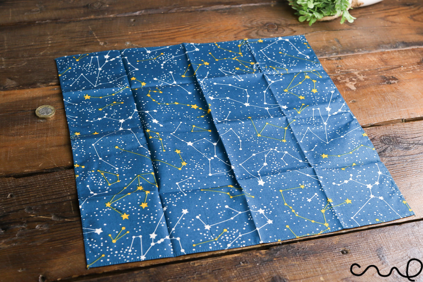 Handmade Unisex Pocket Square Cotton Handkerchief Dark Green Horoscope Star Wedding Y