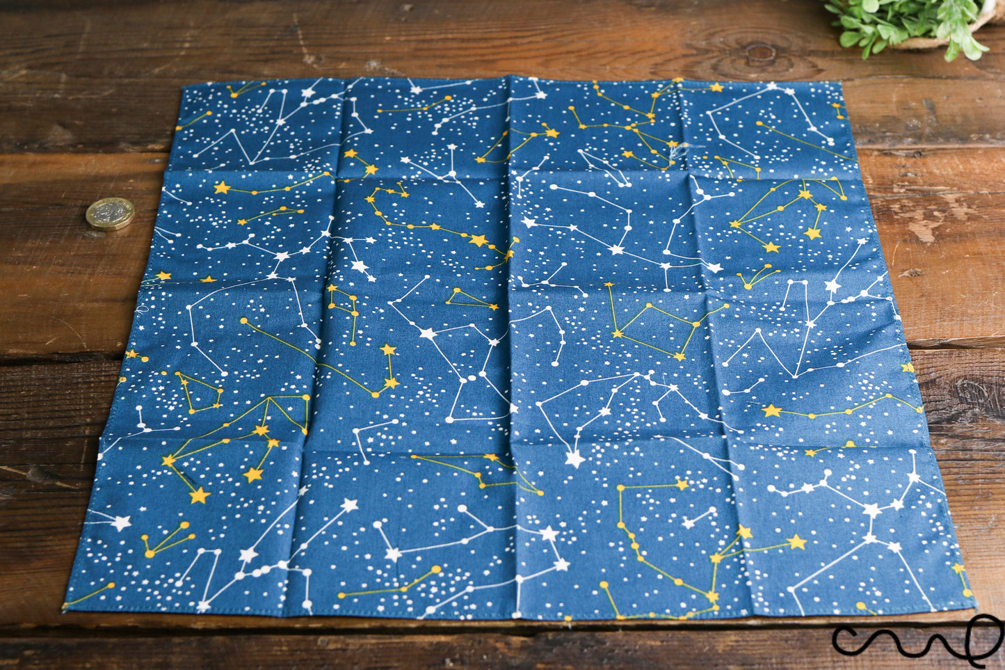 Handmade Unisex Pocket Square Cotton Handkerchief Dark Green Horoscope Star Wedding Y