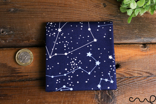 Handmade Unisex Pocket Square Cotton Handkerchief Navy Horoscope Star Wedding Z