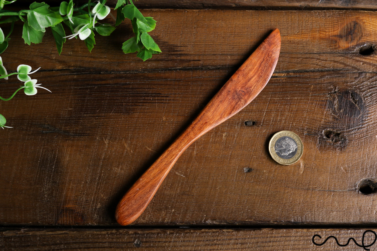Set of 4 Handmade Rose Wood Butter Spreaders: Solid Timber Jam Knife (17cm)