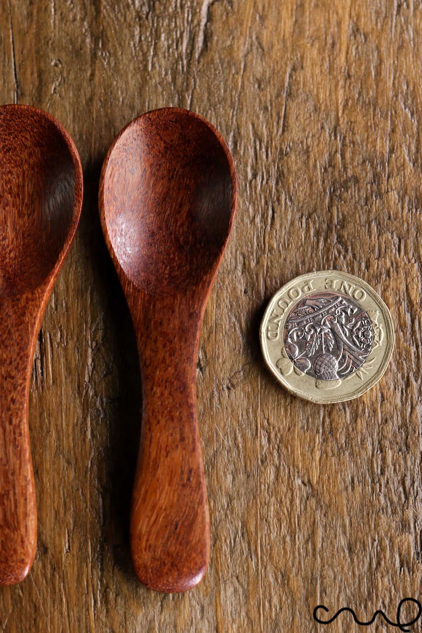 Set of 3 Handmade Rosewood Dessert Spoons