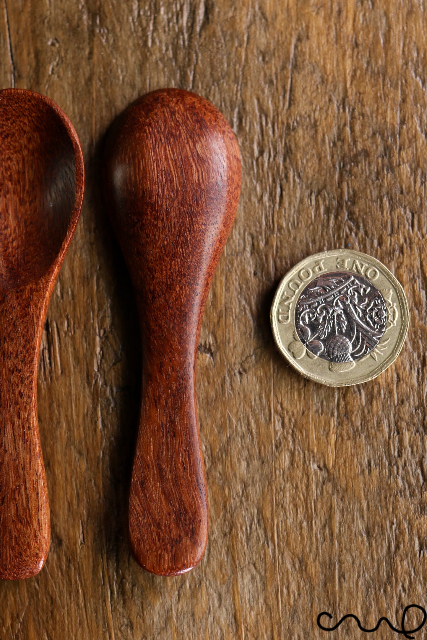 Set of 3 Handmade Rosewood Dessert Spoons