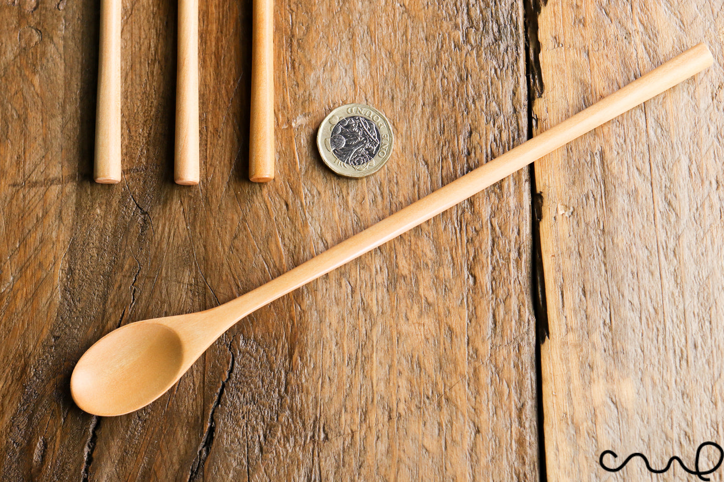 Set of 4 Handmade Long Rustic Coffee Spoons