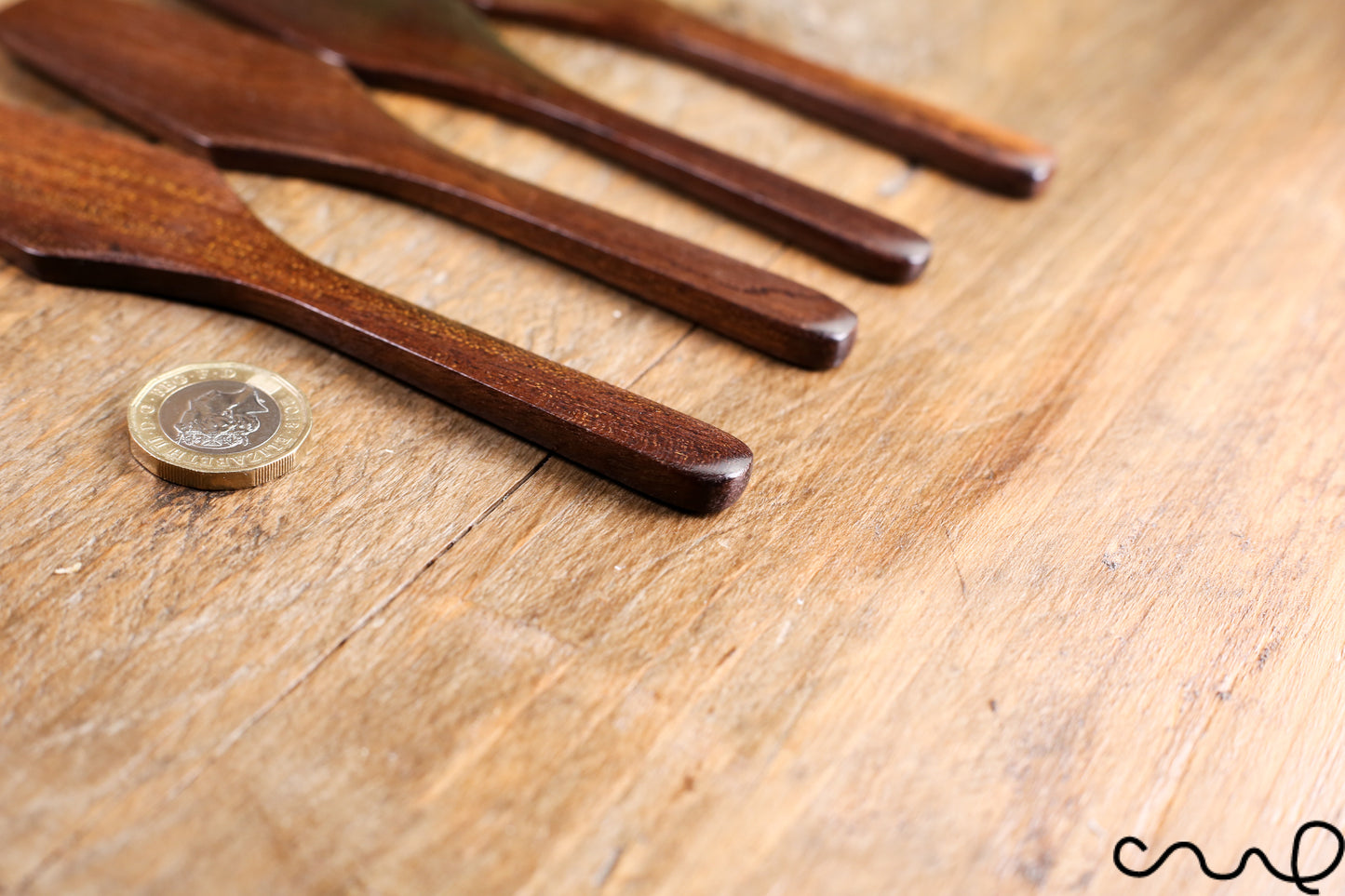 Set of 4 Handmade Wooden Butter Spreader Wooden Butter Knife Black Brown 15.5cm 6" Solid Timber High-Quality Unique Gift