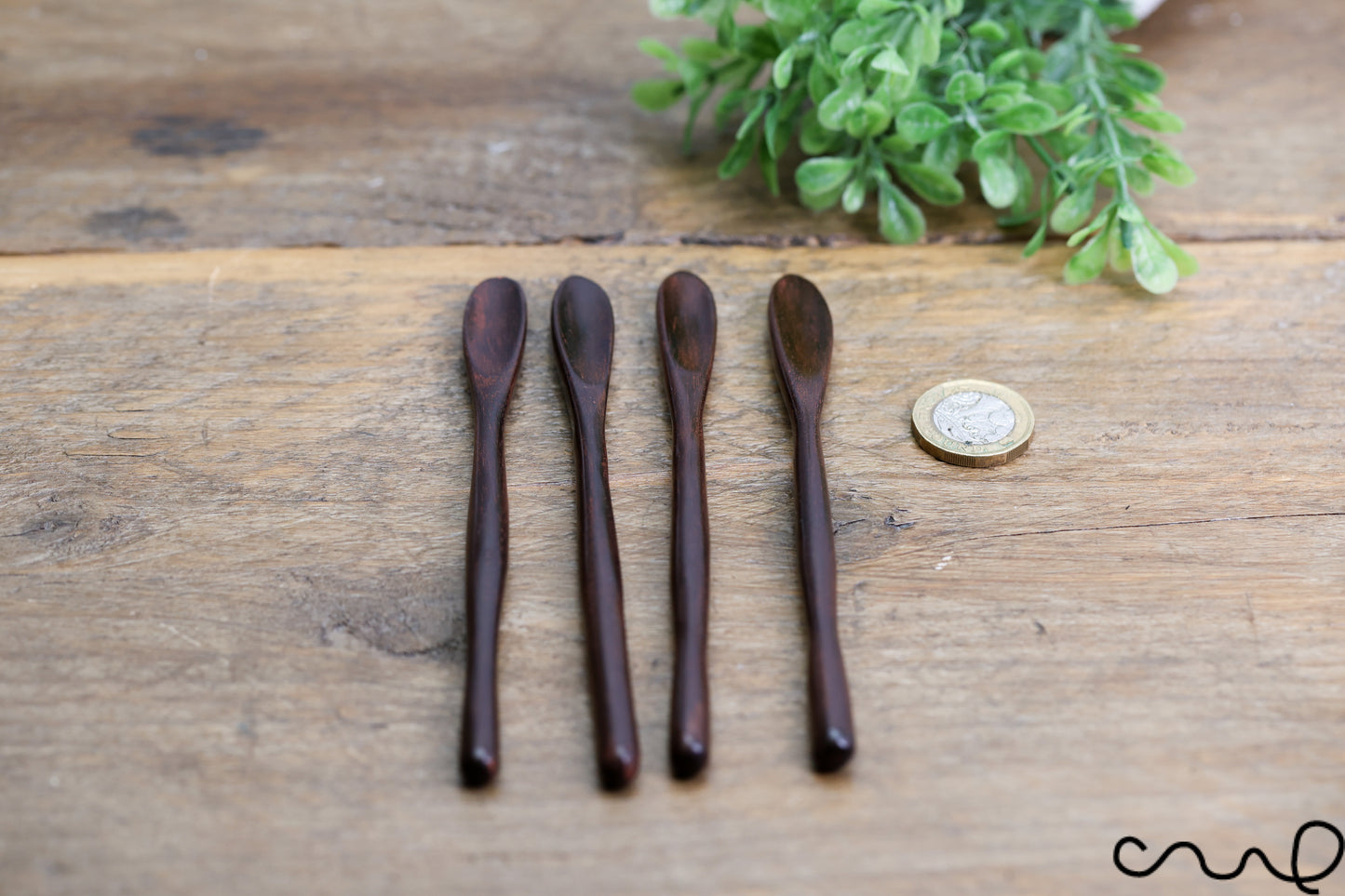 Set of 4 Handmade Rosewood Tiny Spoons