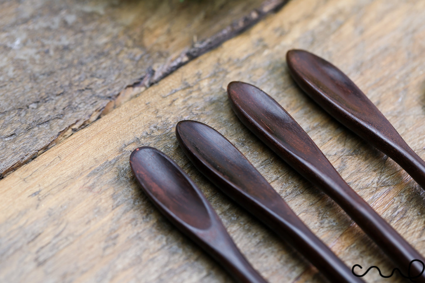 Set of 4 Handmade Rosewood Tiny Spoons