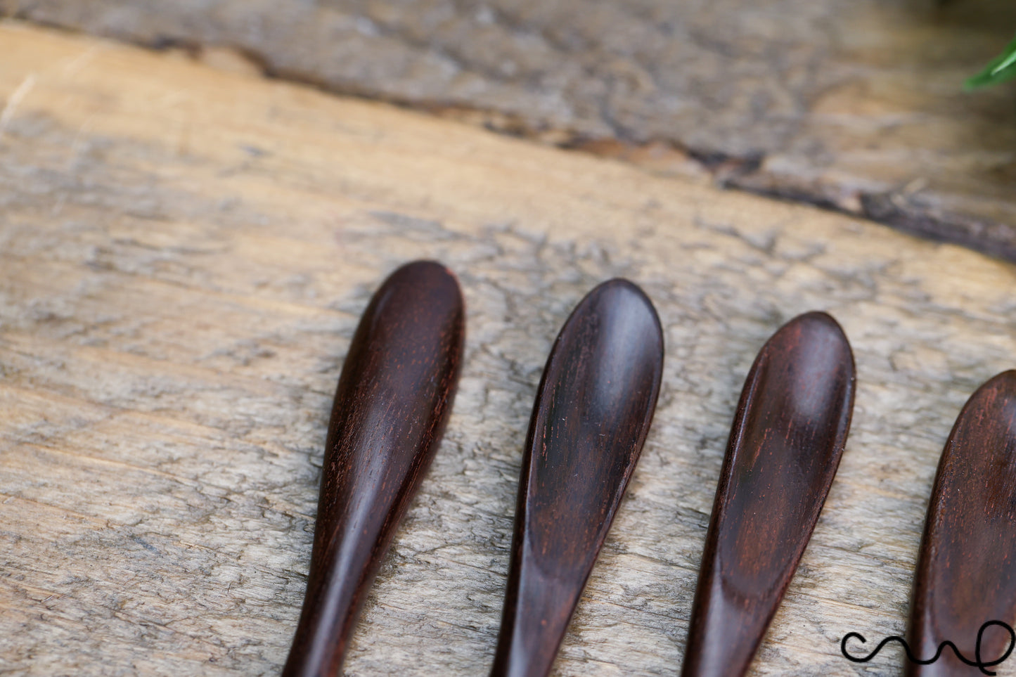 Set of 4 Handmade Rosewood Tiny Spoons