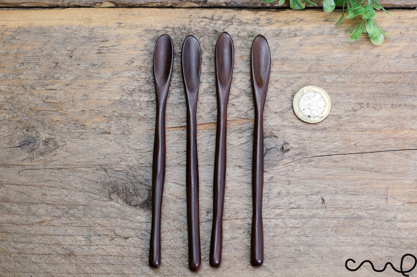 Set of 4 Handmade Rosewood Tiny Spoons