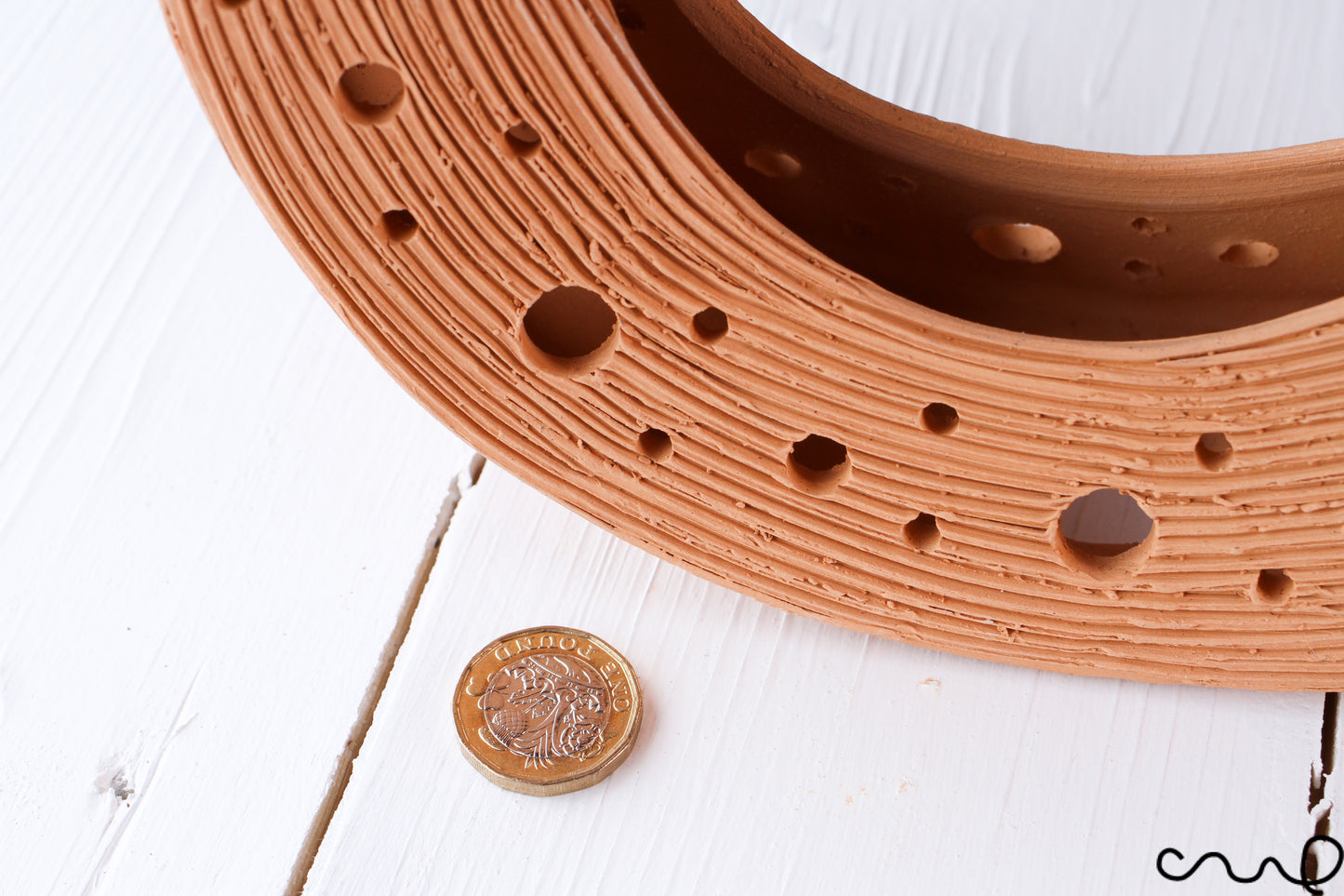 Handmade Terracotta Hoop Loop Hanging Plant Pot Orchid Gardening Outdoor Indoor