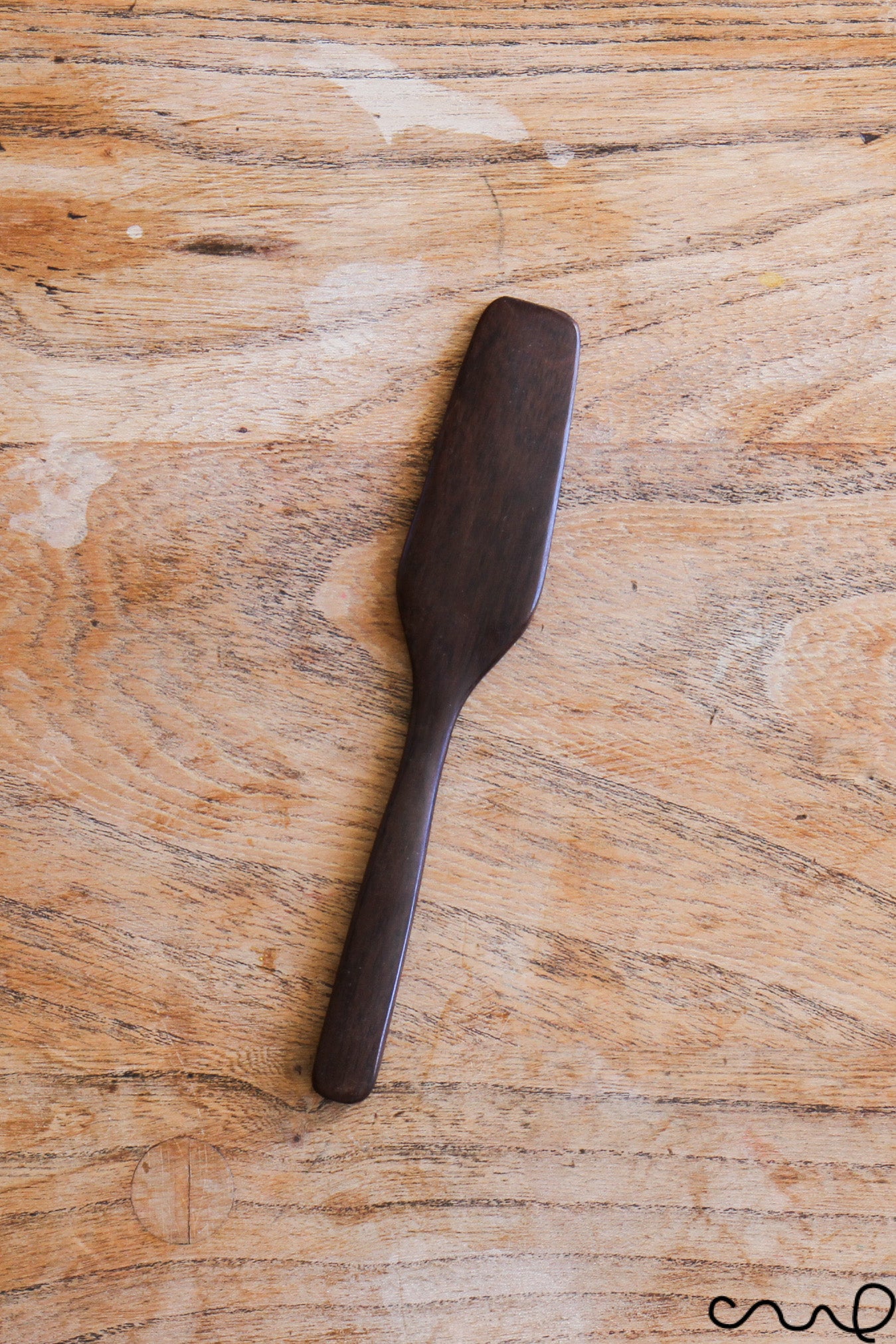 Set of 4 Handmade Wooden Butter Spreaders: Dark Brown Solid Timber Knife