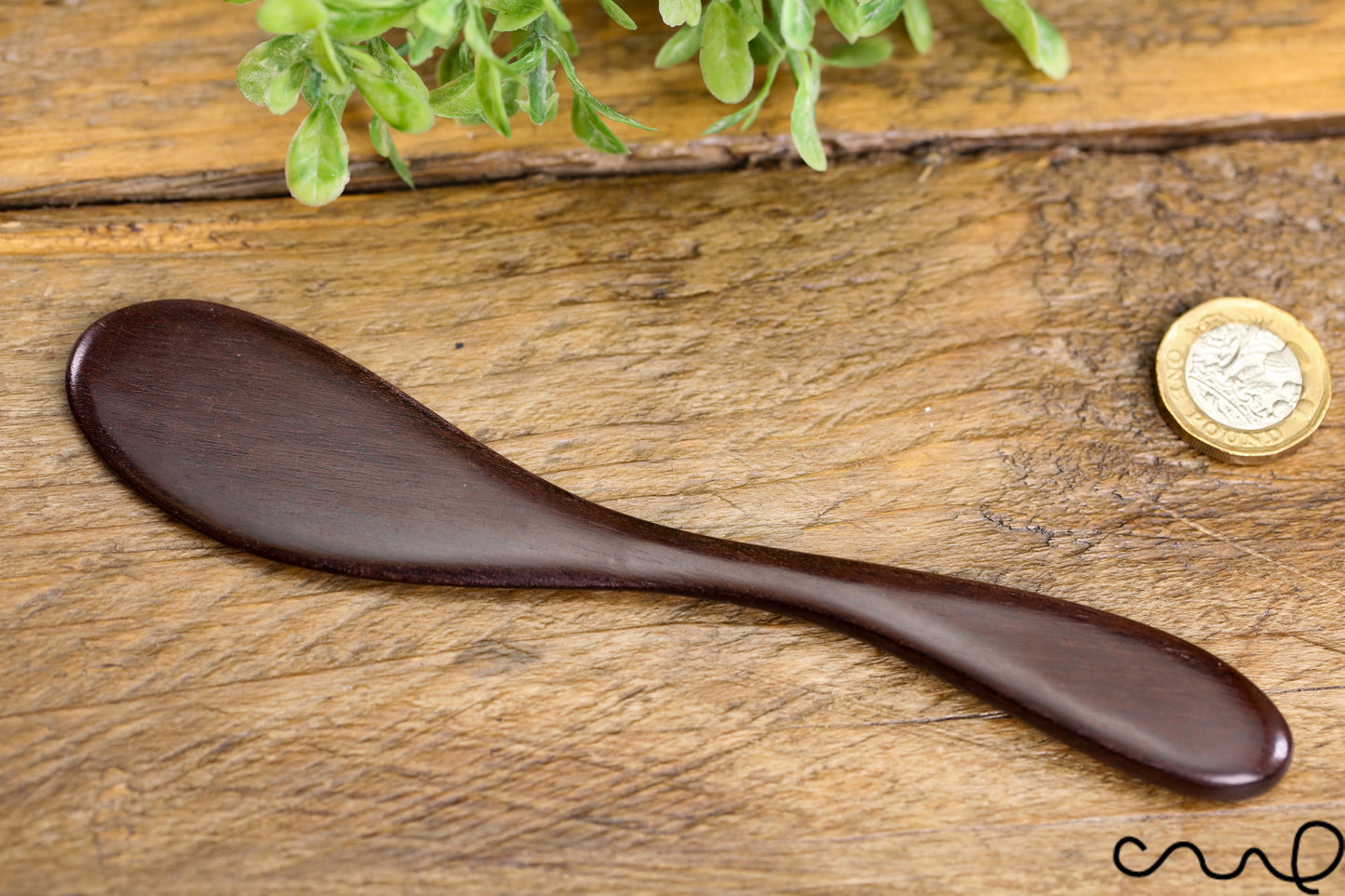 Set of 4 Handmade Dark Wood Butter Spreaders