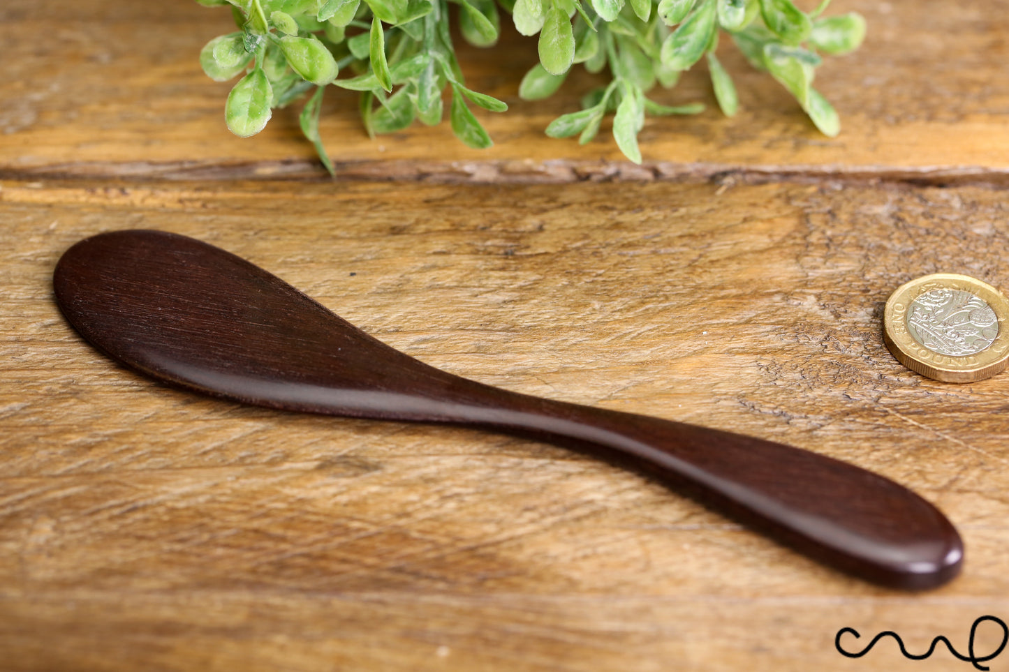 Set of 4 Handmade Dark Wood Butter Spreaders