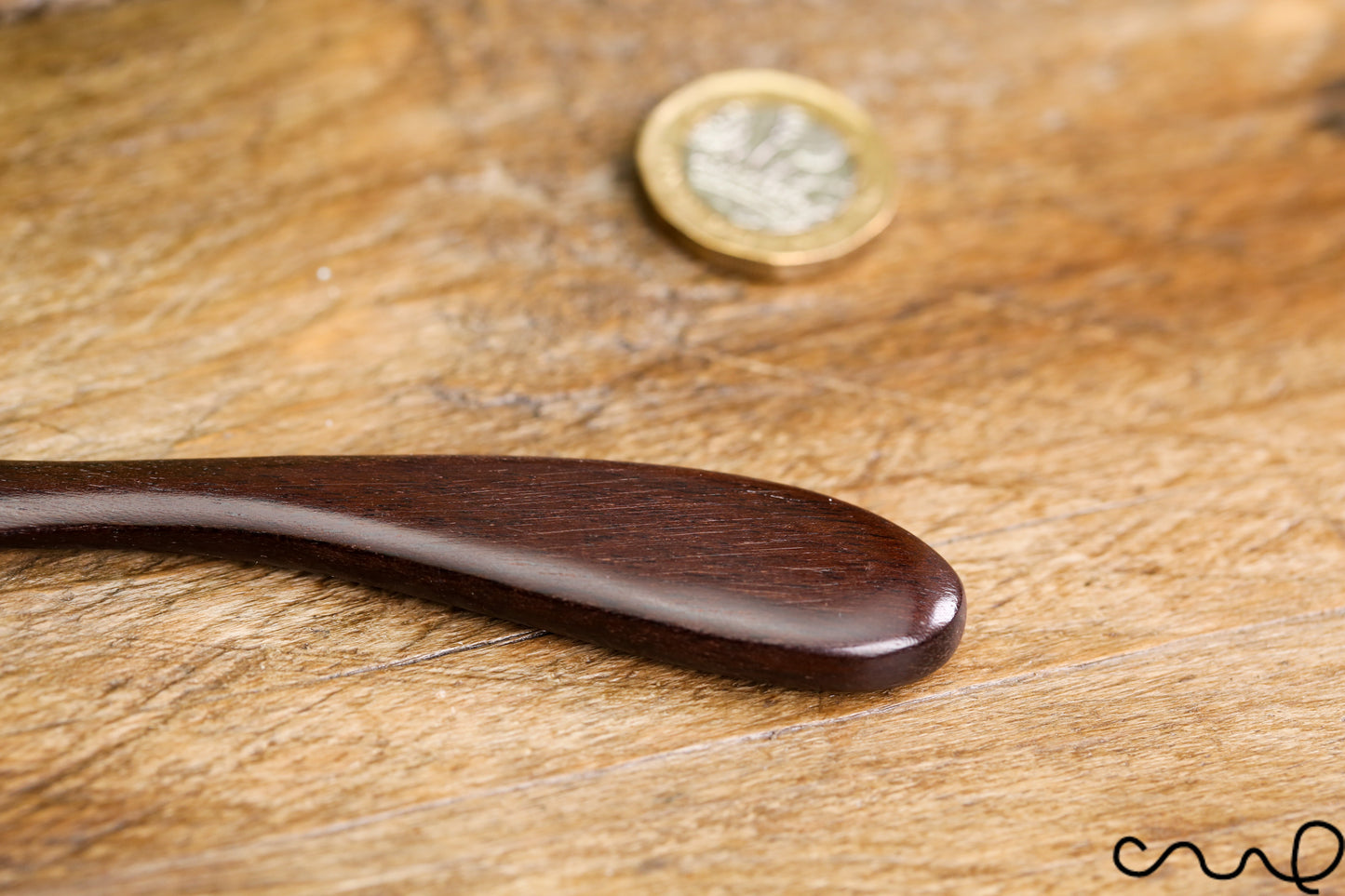 Set of 4 Handmade Dark Wood Butter Spreaders
