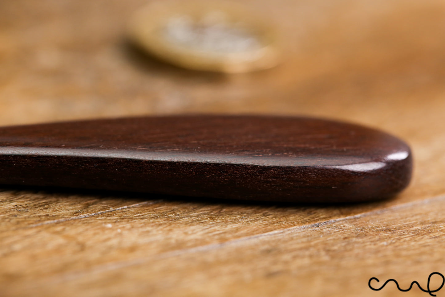 Set of 4 Handmade Dark Wood Butter Spreaders