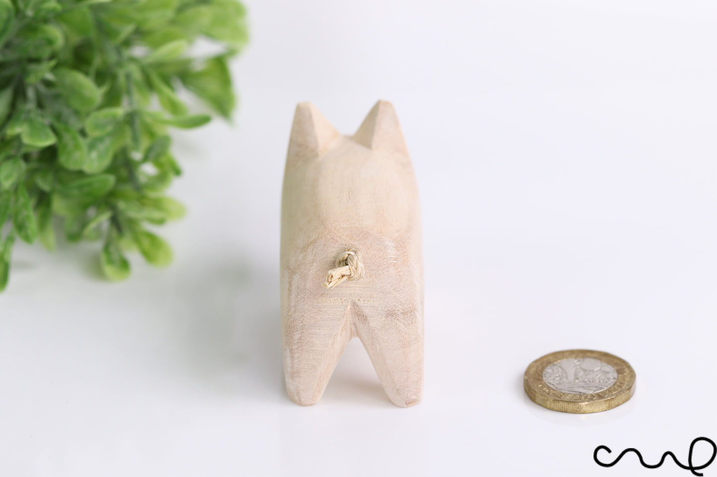 Hand-carved Handmade Lovely Wooden Pig Very Cute Animal Figure DIY Craft Gift