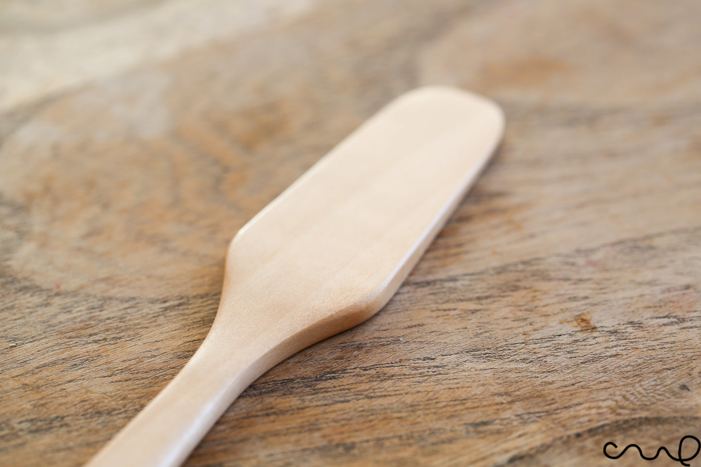Set of 4 Handmade Wooden Butter Spreader: Light Brown Breakfast Tool
