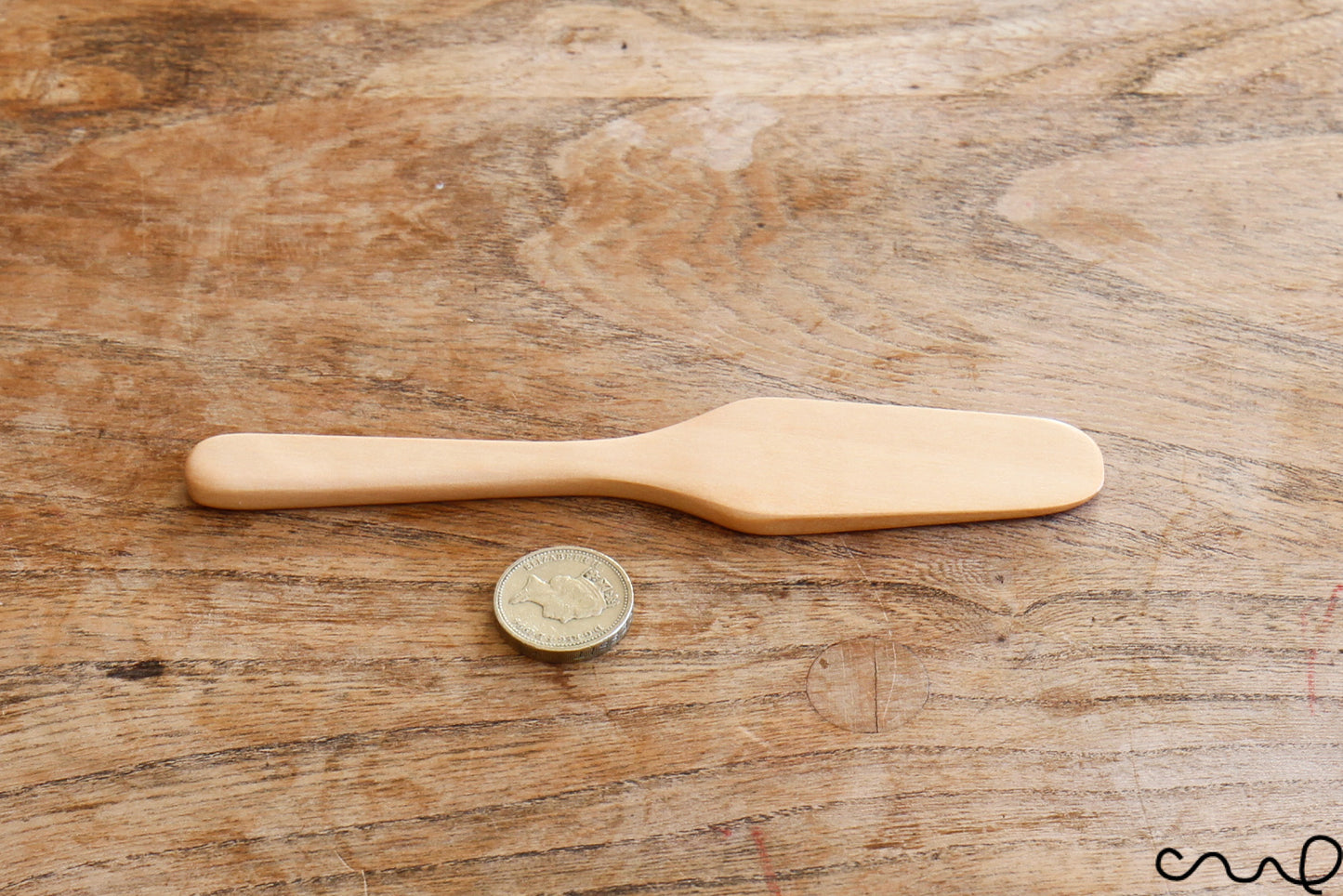 Set of 4 Handmade Wooden Butter Spreader: Light Brown Breakfast Tool