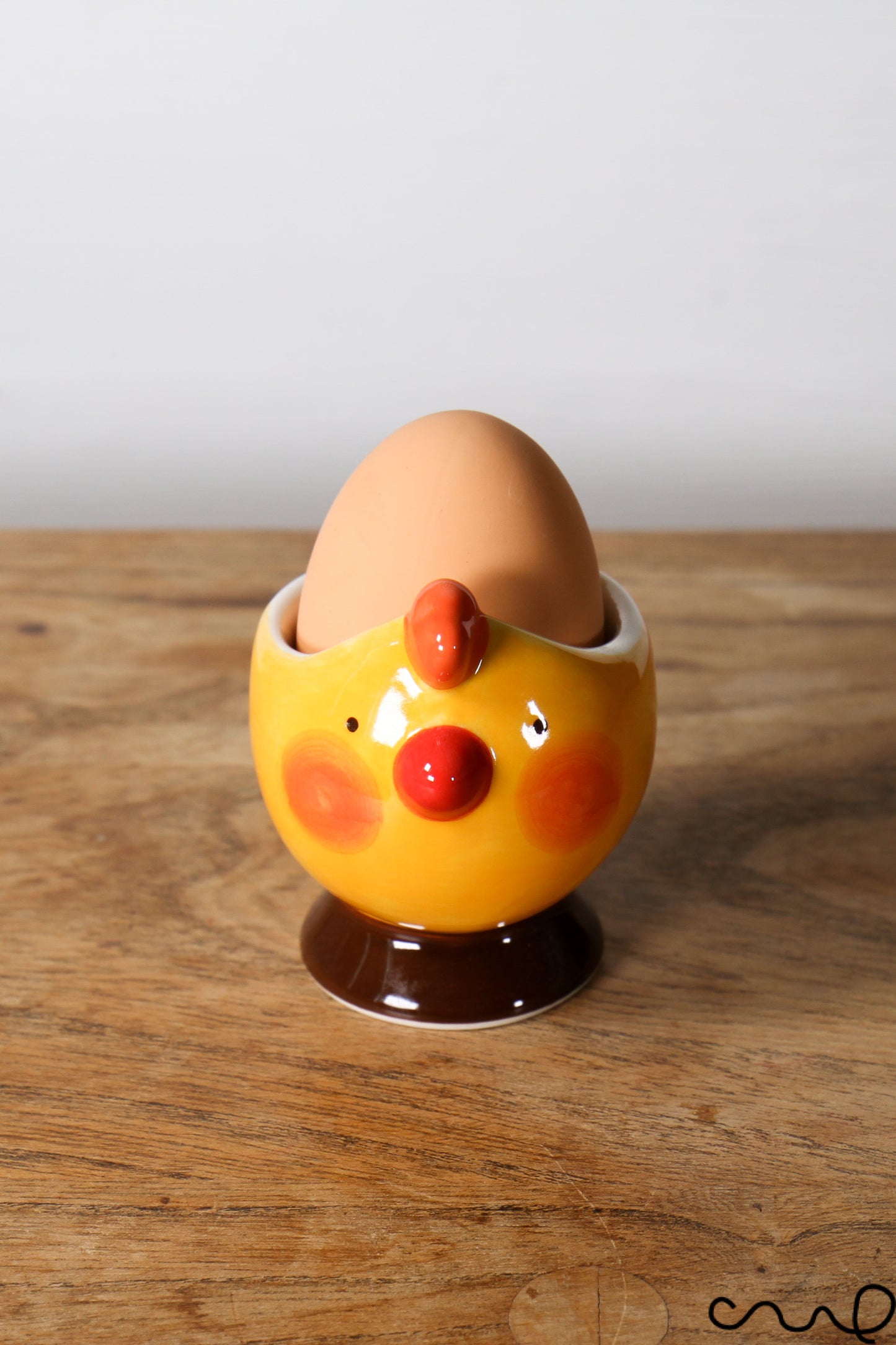 Hand Painted Ceramic Yellow Chicken Egg Cups Breakfast Serving Gift Easter Egg