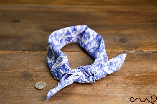 Handmade Cotton Tropical Floral Bandana Blue Retro Headband Neck Scarf Gift AM