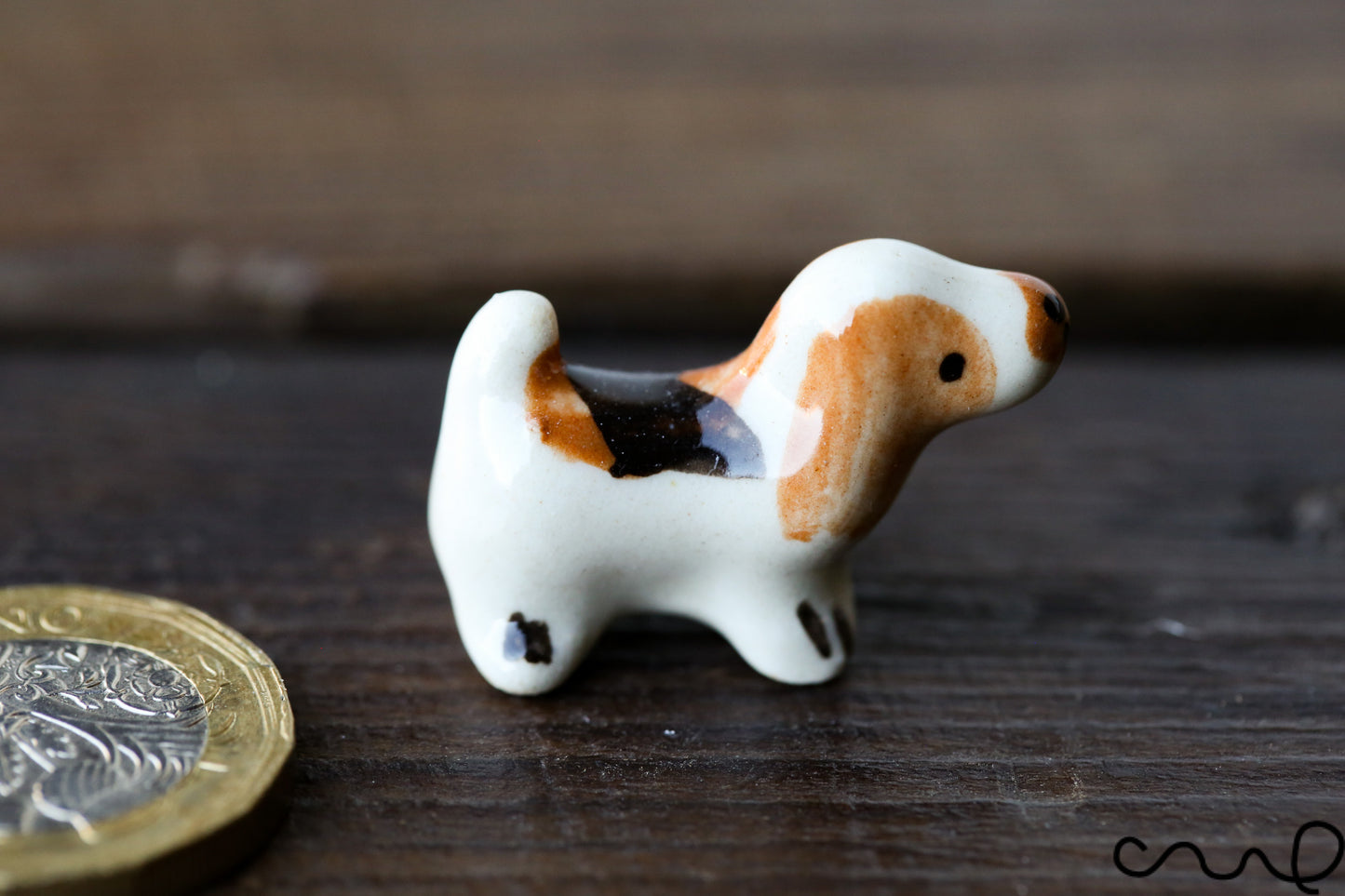 Ceramic Tiny Brown Dog Figurines Animals Miniature Outdoor Gift Home Decor